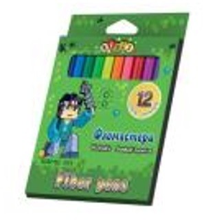 Фломастери 12 кольорів у картонній коробці Level Up