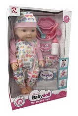 Пупс пьет из бутылочки, ходит в горшок, закрывает глаза, аксессуары, высота 36 см, в коробке 