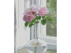 Набор для творчества алмазная картина Цветок на подоконнике Strateg размером 30х40 см (HX512)