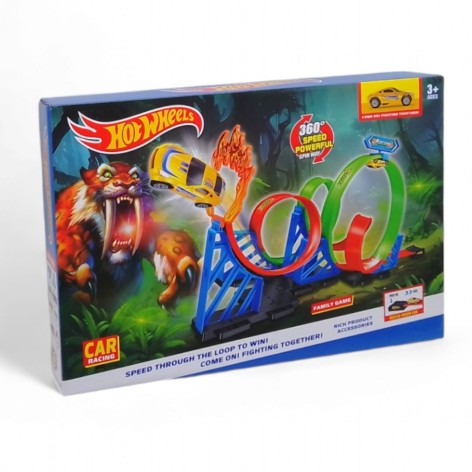 Трек Hot Wheels з інерційною машинкою в коробці
