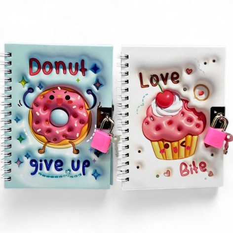 Блокнот на замочку "Смаколики 3D" (мікс видів)