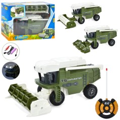 Р/К Комбайн 21см, аккумулятор,USB зарядка,резиновые колеса,прицеп,2вида(микс цветов) в кор-ке, 30,5-20,5-12 /12/