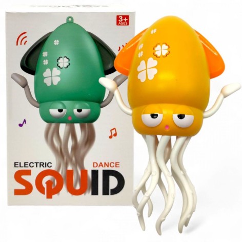 Танцующий кальмар, детская музыкальная интерактивная игрушка на аккумуляторе, USB (ЖЕЛТЫЙ)