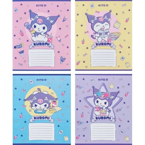 Зошит "Куромі (Kuromi), 12 аркушів, в косу лінію