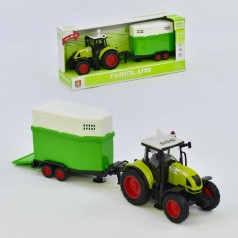 Трактор игрушечный с прицепом инерция, звук, свет, в коробке