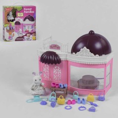 Домик игрушечный "Счастливая семья" "Модный бутик", 1 флоксовый герой, мебель, аксессуары, в коробке