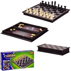 Шахматы магнитные 3в1, в коробке 24*4*12 см, размер доски – 24*24*2 см