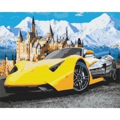 Картина за номерами: Lamborghini біля замку 40*50 BS28723