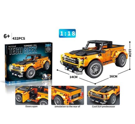 Конструктор “Автомобиль”, 432 деталей, инерция, резиновые шины, движущиеся элементы, в кор. 