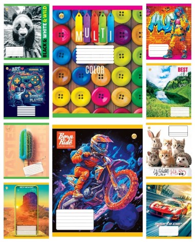 Зошит 24 арк.лінія Тверда 52302 Мікс3, 20/320, 10к. ціна за 20 шт.