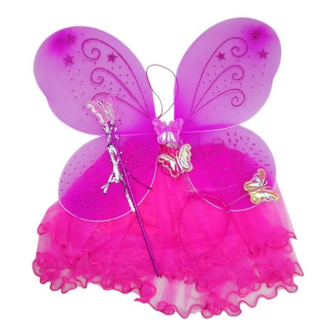 Набір феї (крила, спідниця, обруч, паличка) малиновий