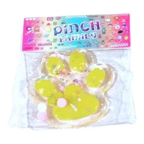 Лапка-антистрес велика, 11 см, таба, прозоро-кольорова жовта