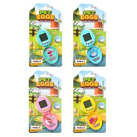 Гра тамагочі, 6,5см, відкритий 12см, звук, ч/б екран, 4 види, бат(табл), у слюді, 10-19,5-2см 