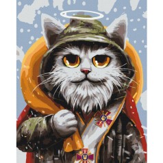 Картина за номерами: Котик святий Миколай ©Маріанна Пащук 40*50 BS53442