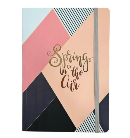 Тетрадь А5 на резинке, картонная обложка с фольгой, 100 листов, клетка 5195