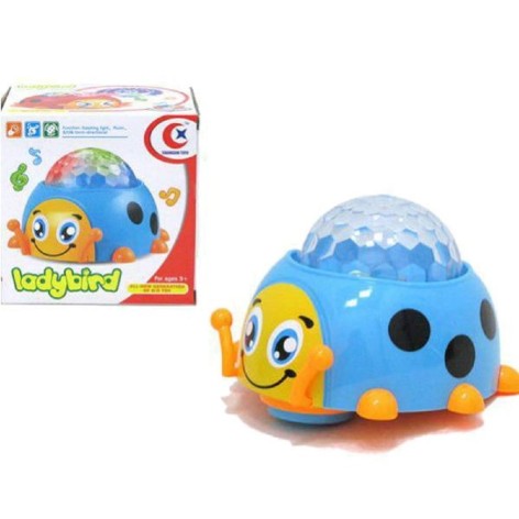 Божья коровка муз. батар., 3 цвета, в коробке 12,5*10*12,5 см