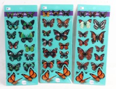 УЦЕНКА 30% Наклейка-3D об'ємна "Метелики" 26*10,5см, 6в.(100*12)) ціна за 4 шт. //