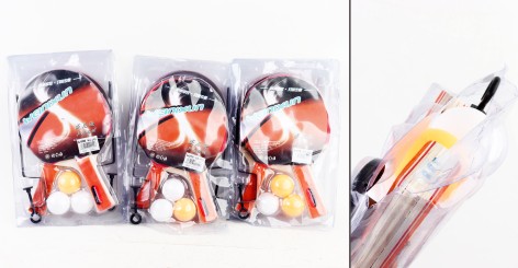 УЦЕНКА 30% Набор ракеток для пинг понга 2 ракетки, 3 мячика, сетка, держатель для сетки, в слюде 