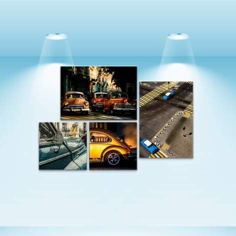 Набір постерів Riviera Blanca "Ретро вулиці" 4 шт на полотні 40x28 см та 40x40 см (PS-031)