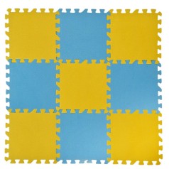 Коврик-пазл EVA арт. K89404 желто-голубая деталь 30*30*0,8см 9 деталей