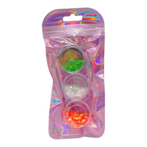 Набір гліттерів для декору 3шт м.303-3-2