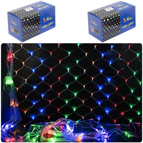 Гірлянда електрична сітка 3*2 метри 192L кольорова LED D-3