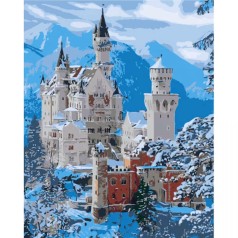 Набір для розпису по номерах Замок у снігу Strateg розміром 40х50 см (GS1577)