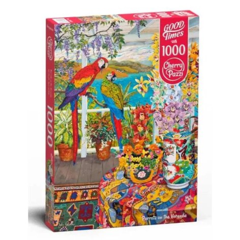 Пазлы "Попугаи на веранде", 1000 элементов