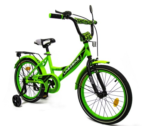 Велосипед дитячий 2-х колісний 18'' 211805 (1 шт) Like2bike Sky, салатовий, рама сталь, зі дзвінком, ручне гальмо, складання 75%