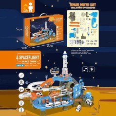 Трек "Космічна станція", трек, світло, мелодія, ОЗВУЧ. АНГЛ., ракета, механічний ліфт, автоматичний підіймач, в кор. 