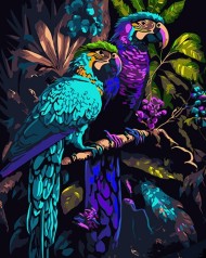 Набір для творчості алмазна картина Папуги на гілці Strateg розміром 40х50 см (SK88216)