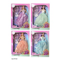 Кукла 29см 1423-1/2/3/4 с аксес.4в.кор.32,5*6*23 