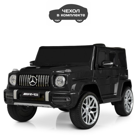 Джип M 4214EBLR-2 (1шт) 2,4G, 2 мотори 30W, 1 акум. 12V7AH, MP3, колеса EVA, шкір.сид. , муз., світло, чорний.