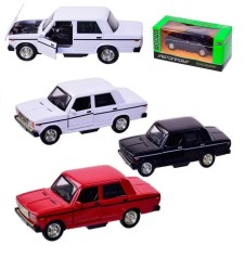 Машина металева АВТОПРОМ батар.,1:32-36 ВАЗ 2106 ,3 кольор.,  світ.,звук,відк.двері, кор. 17*7,5*7,5см /