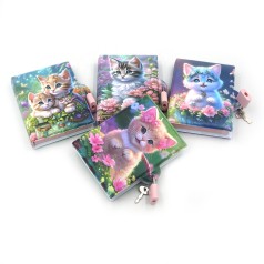 Блокнот с замочком "Kitty" 8*11cm, 80G, 80P, mix4