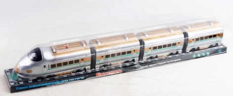 УЦЕНКА 40% Паровоз електричка 70см, звук, бат, в слюді, 74,5-9-11см 