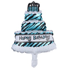Большие гелиевые шары «Праздничный торт», надувные фольгированные воздушные фигуры для праздника 39*28 см //