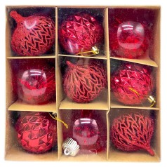 Ялинкові кульки MIC 9 штук, діаметр 7 см