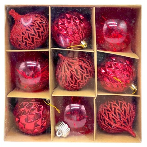 Ёлочные шары MIC 9 штук, диаметр 7 см