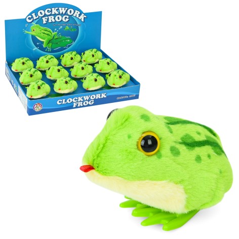 Іграшка жабка, заводна. 10см, стрибає, плюш, /9/108/12шт в кор. 34-25,5-10см