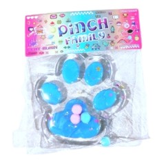 Лапка-антистрес велика, 11 см, таба, прозоро-кольорова блакитна