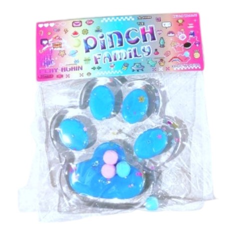 Лапка-антистрес велика, 11 см, таба, прозоро-кольорова блакитна