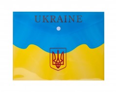 Папка-конверт на кнопці B5, UKRAINE, жовтий //