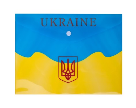 Папка-конверт на кнопке B5, Ukraine, желтый