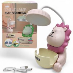 Настільна лампа-тримач для телефону з точилкою для олівців (максимальна висота - 26 см) рожева