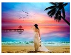 Картина по номерам "Закат на Мальдивах" 40*50см, краски акрилловые, кисть-3шт.(1*30)