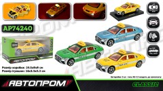 Машина мет. АВТОПРОМ 1:32 Mercedes Benz E300L (Taxi), батар,світло,звук,відкр.двері,кор. 19,5*9*9см /24-2/