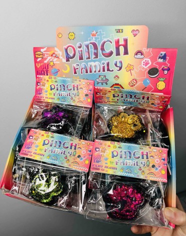 Сквіш лапки чорні блискучі 7см //