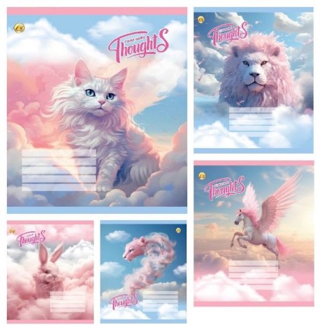 Тетрадь 18 л.линия Твердая ТЕ42211 Счастливые мысли, 20 шт. в уп. /400/, 5к.