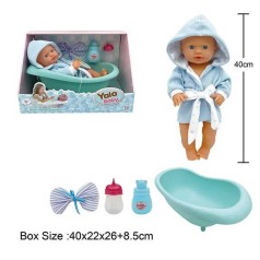 Пупс інтерактивний 40см, п'є з пляшечки, ходить на горщик, аксесуари YL2440J-D